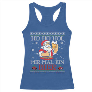 Funny Mexican Santa Drinking Racerback Tank Top Ho Ho Hol Mir Mal Ein Bier Hold Me A Beer Xmas Party TS02 Royal Blue Print Your Wear