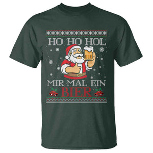 Funny Mexican Santa Drinking T Shirt Ho Ho Hol Mir Mal Ein Bier Hold Me A Beer Xmas Party TS02 Dark Forest Green Print Your Wear