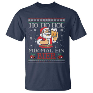 Funny Mexican Santa Drinking T Shirt Ho Ho Hol Mir Mal Ein Bier Hold Me A Beer Xmas Party TS02 Navy Print Your Wear