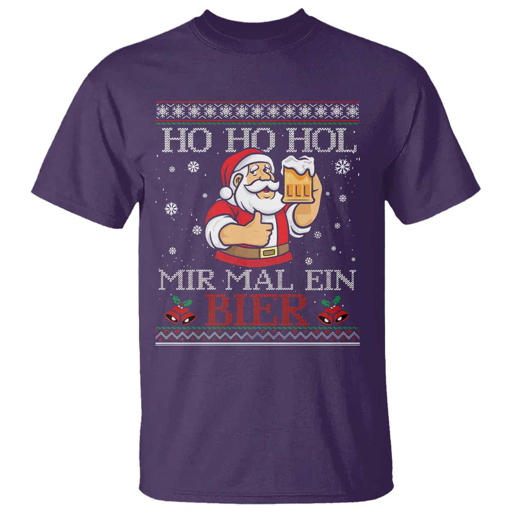Funny Mexican Santa Drinking T Shirt Ho Ho Hol Mir Mal Ein Bier Hold Me A Beer Xmas Party TS02 Purple Print Your Wear