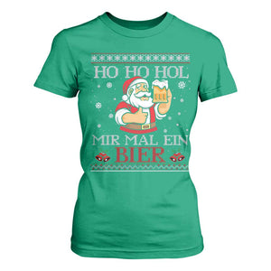 Funny Mexican Santa Drinking T Shirt For Women Ho Ho Hol Mir Mal Ein Bier Hold Me A Beer Xmas Party TS02 Irish Green Print Your Wear