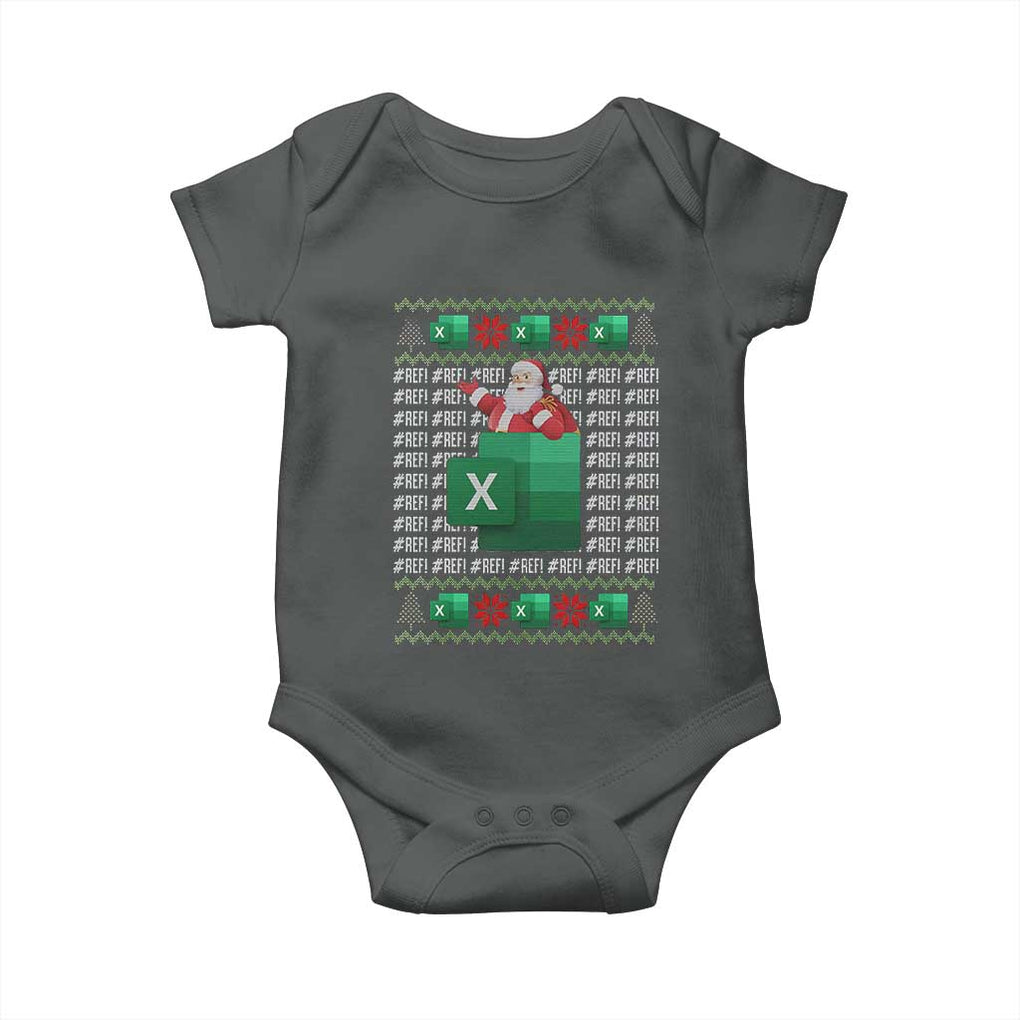 Funny Christmas Accountant Baby Onesie Excel REF Error Spreadsheet Santa Gift TS02 Dark Heather Print Your Wear