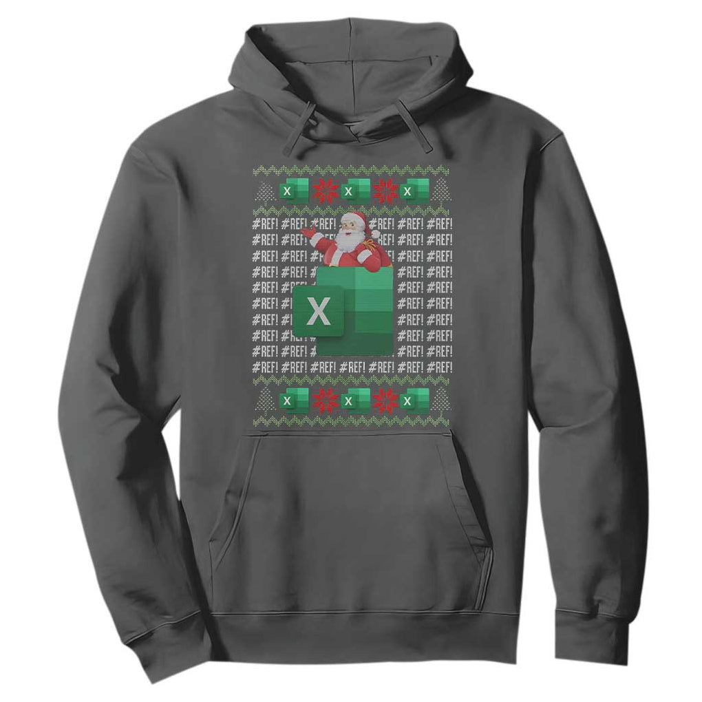 Funny Christmas Accountant Hoodie Excel REF Error Spreadsheet Santa Gift TS02 Dark Heather Print Your Wear