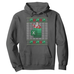 Funny Christmas Accountant Hoodie Excel REF Error Spreadsheet Santa Gift TS02 Dark Heather Print Your Wear