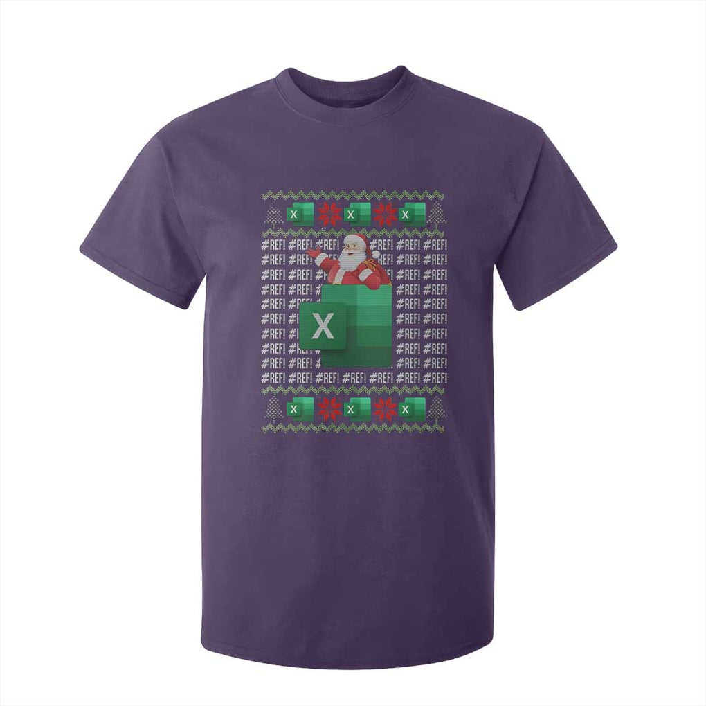 Funny Christmas Accountant T Shirt For Kid Excel REF Error Spreadsheet Santa Gift TS02 Purple Print Your Wear