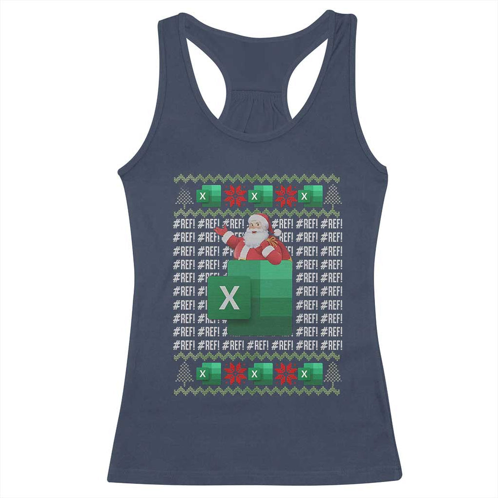 Funny Christmas Accountant Racerback Tank Top Excel REF Error Spreadsheet Santa Gift TS02 Navy Print Your Wear