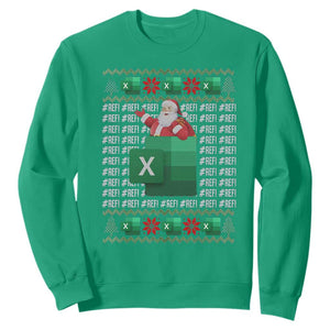 Funny Christmas Accountant Sweatshirt Excel REF Error Spreadsheet Santa Gift TS02 Irish Green Print Your Wear