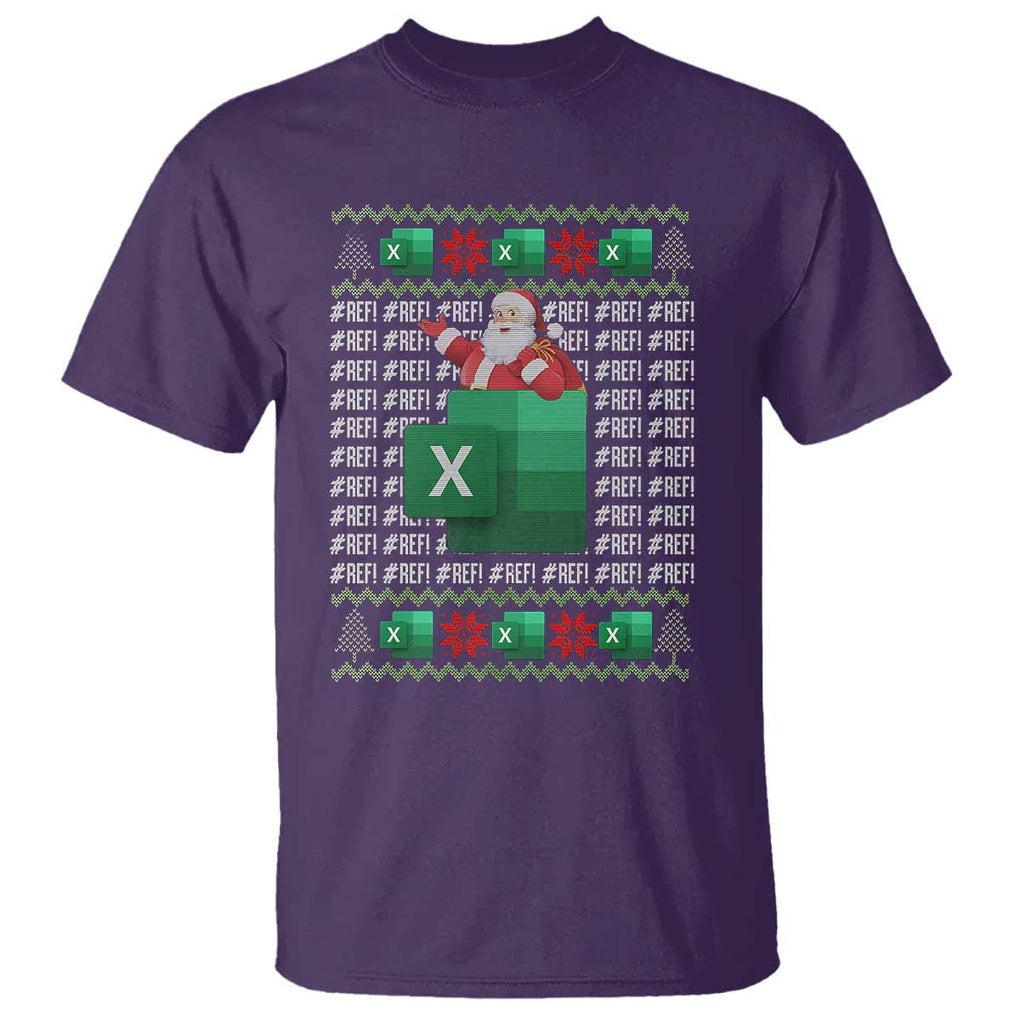 Funny Christmas Accountant T Shirt Excel REF Error Spreadsheet Santa Gift TS02 Purple Print Your Wear