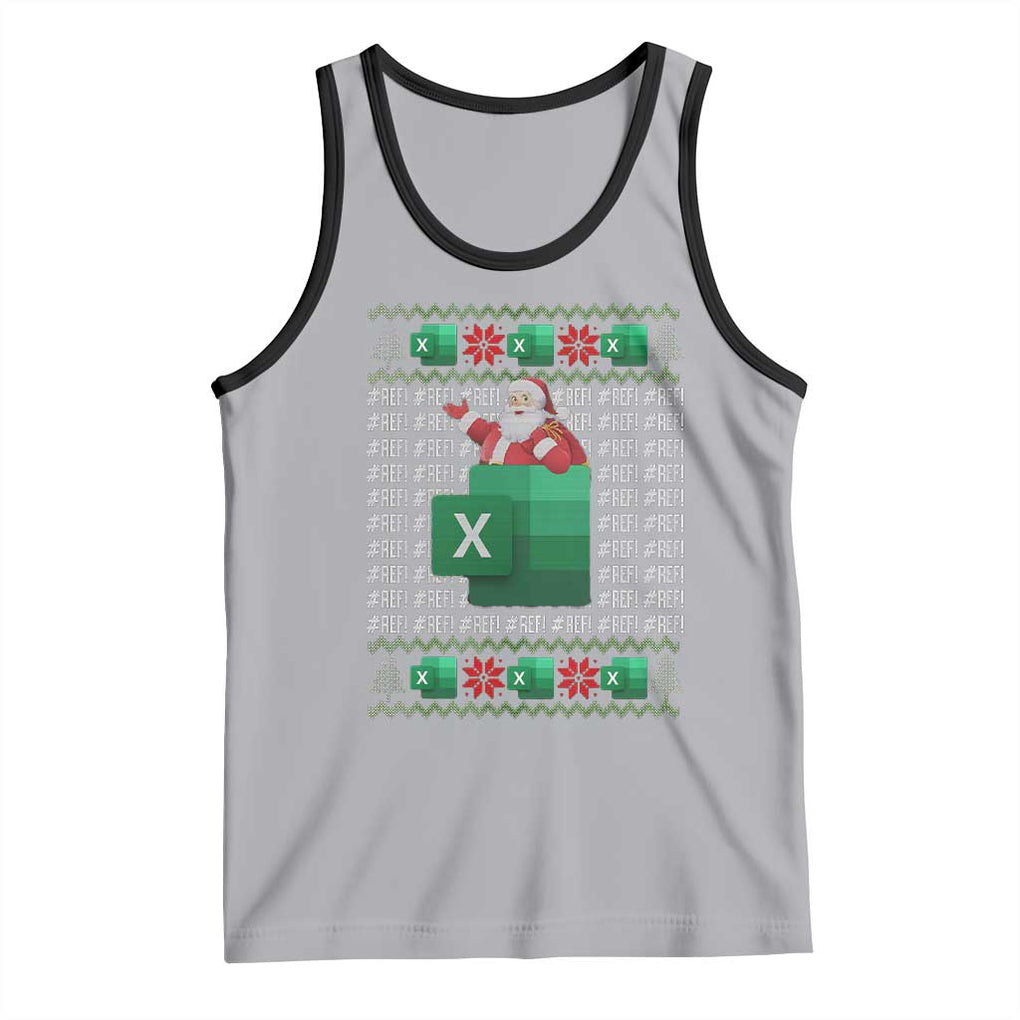 Funny Christmas Accountant Tank Top Excel REF Error Spreadsheet Santa Gift TS02 Athletic Heather Black Print Your Wear
