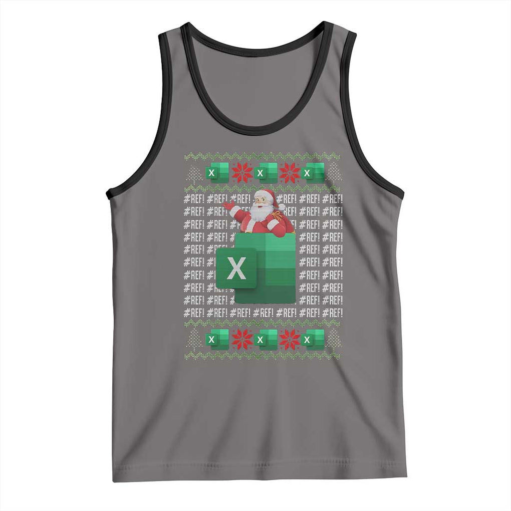 Funny Christmas Accountant Tank Top Excel REF Error Spreadsheet Santa Gift TS02 Deep Heather Black Print Your Wear