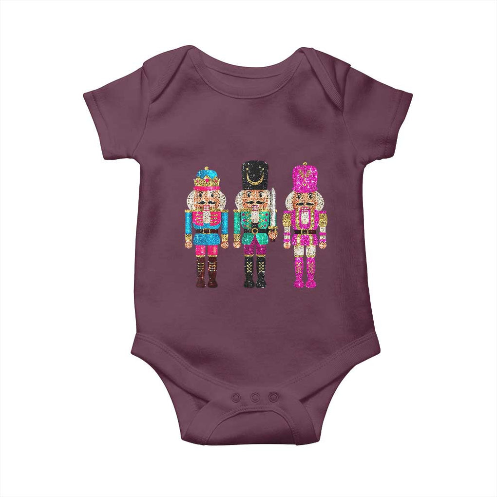 Christmas Nutcracker Baby Onesie Sequin Sparklle Festive Xmas Vintage TS02 Maroon Print Your Wear