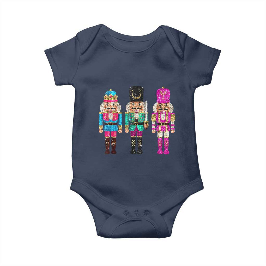 Christmas Nutcracker Baby Onesie Sequin Sparklle Festive Xmas Vintage TS02 Navy Print Your Wear