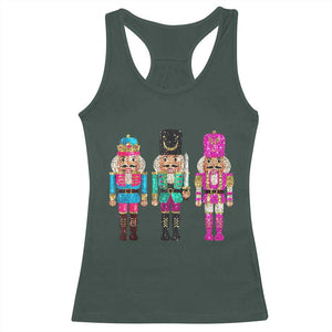 Christmas Nutcracker Racerback Tank Top Sequin Sparklle Festive Xmas Vintage TS02 Dark Forest Green Print Your Wear