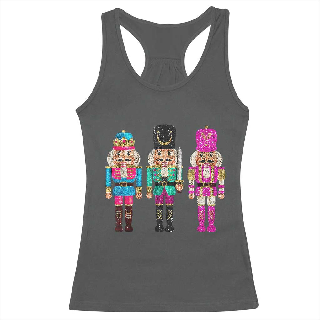 Christmas Nutcracker Racerback Tank Top Sequin Sparklle Festive Xmas Vintage TS02 Dark Heather Print Your Wear