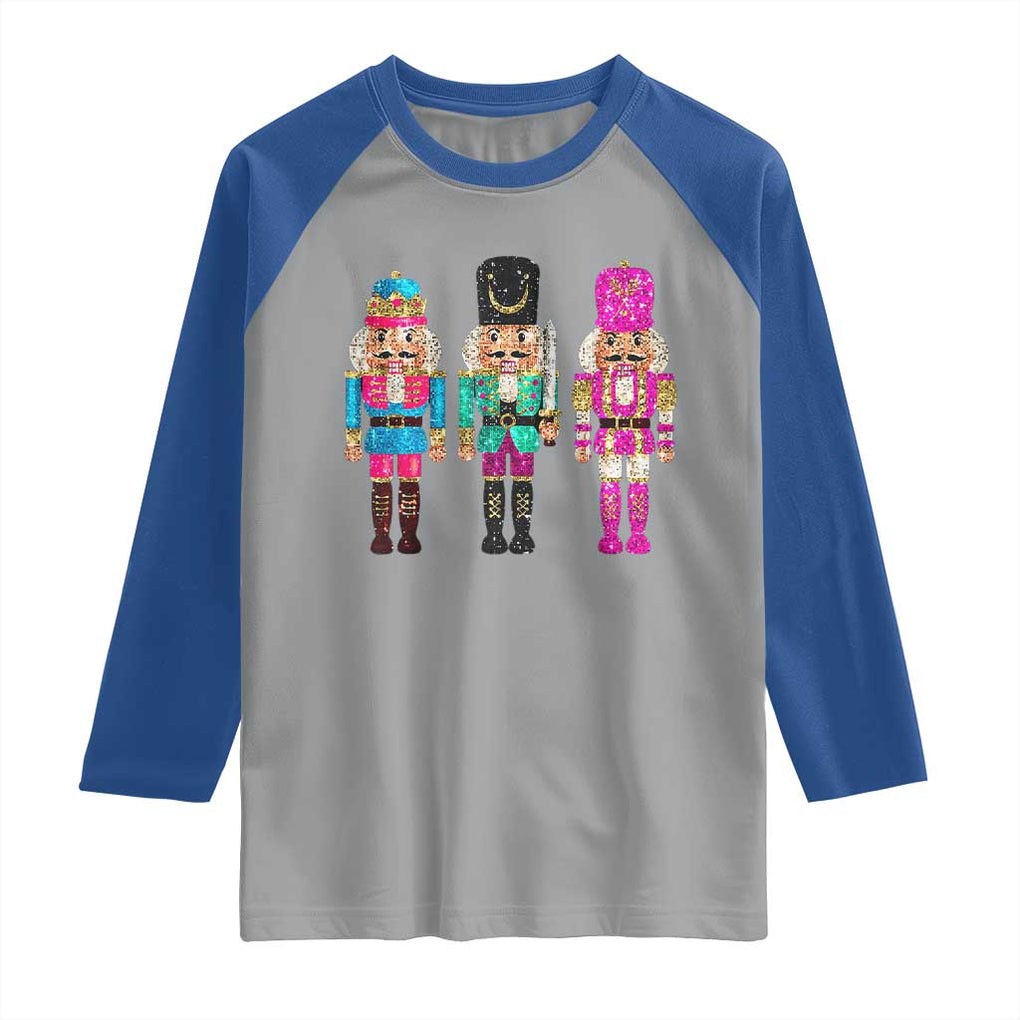 Christmas Nutcracker Raglan Shirt Sequin Sparklle Festive Xmas Vintage TS02 Sport Gray Royal Print Your Wear
