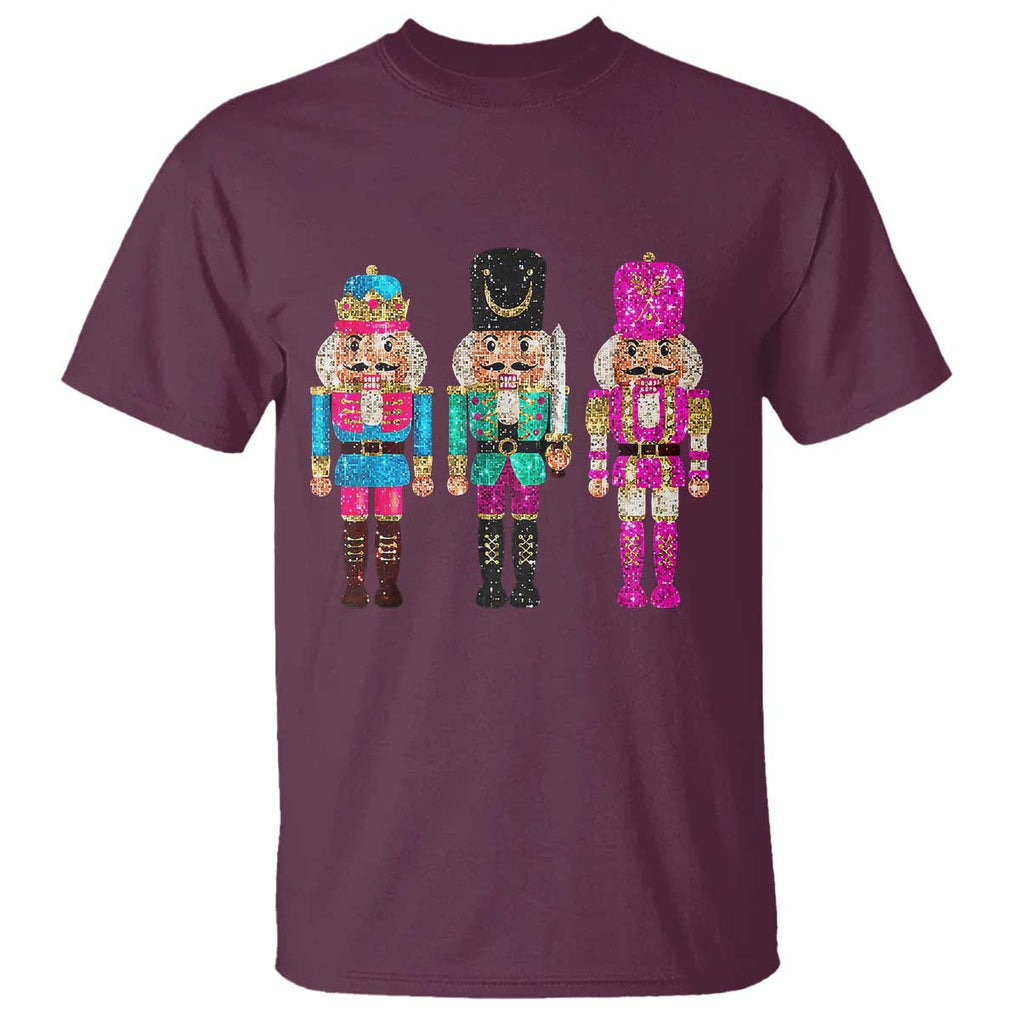 Christmas Nutcracker T Shirt Sequin Sparklle Festive Xmas Vintage TS02 Maroon Print Your Wear