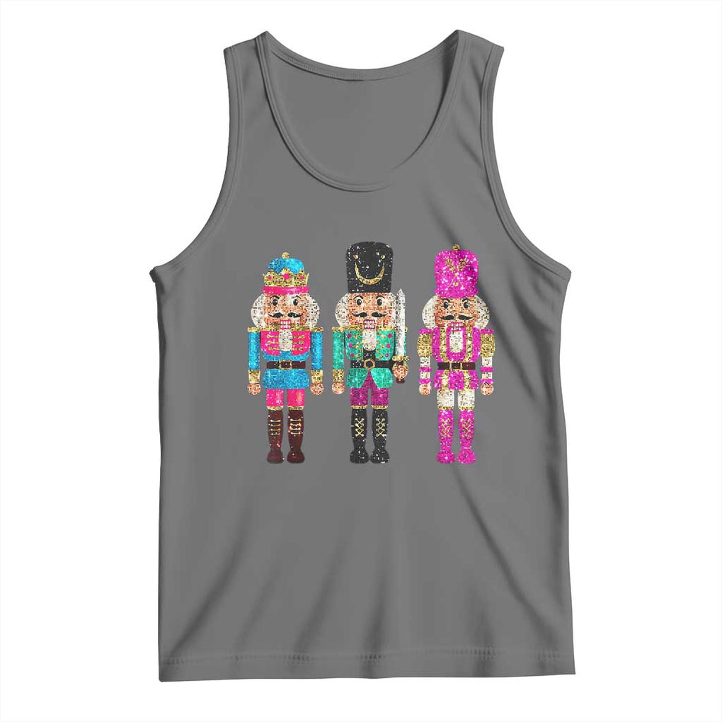 Christmas Nutcracker Tank Top Sequin Sparklle Festive Xmas Vintage TS02 Black Heather Print Your Wear