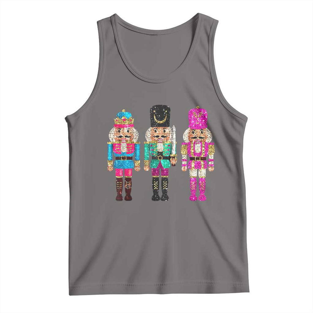 Christmas Nutcracker Tank Top Sequin Sparklle Festive Xmas Vintage TS02 Deep Heather Print Your Wear