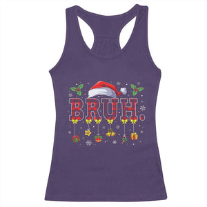 Christmas Bruh Racerback Tank Top Red Plaid Retro Xmas Pajamas Matching TS02 Purple Print Your Wear