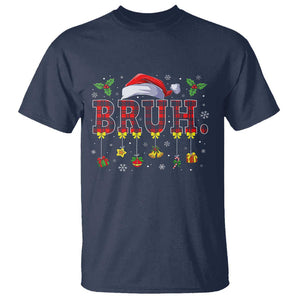 Christmas Bruh T Shirt Red Plaid Retro Xmas Pajamas Matching TS02 Navy Print Your Wear