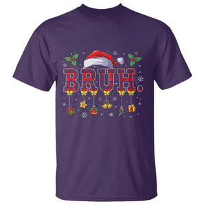 Christmas Bruh T Shirt Red Plaid Retro Xmas Pajamas Matching TS02 Purple Print Your Wear