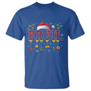Christmas Bruh T Shirt Red Plaid Retro Xmas Pajamas Matching TS02 Royal Blue Print Your Wear