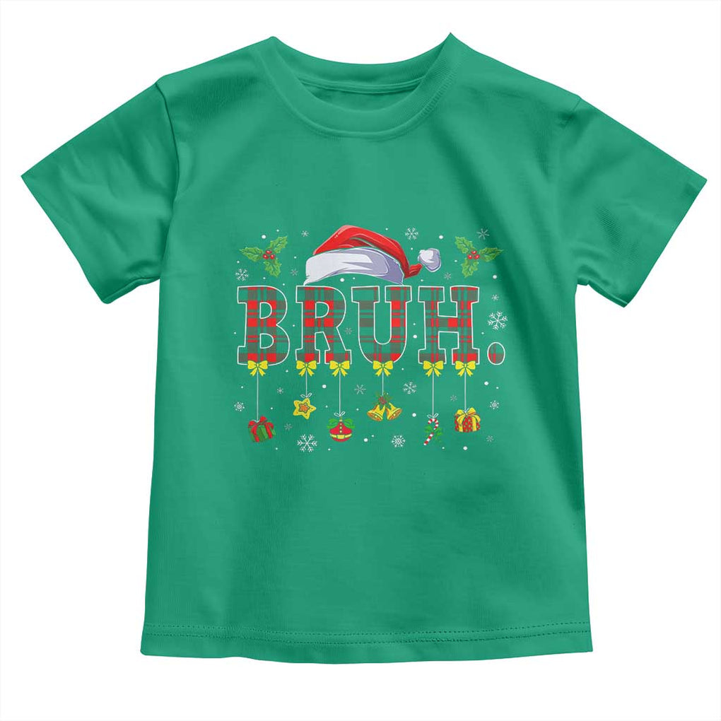 Christmas Bruh Toddler T Shirt Red Plaid Retro Xmas Pajamas Matching TS02 Irish Green Print Your Wear