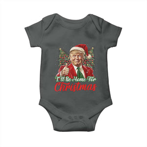 Christmas Trump 2024 Baby Onesie Ill Be Home For Xmas Red Festive Wave TS02 Dark Heather Print Your Wear