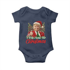 Christmas Trump 2024 Baby Onesie Ill Be Home For Xmas Red Festive Wave TS02 Navy Print Your Wear