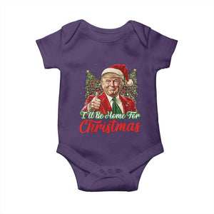Christmas Trump 2024 Baby Onesie Ill Be Home For Xmas Red Festive Wave TS02 Purple Print Your Wear