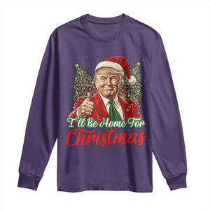 Christmas Trump 2024 Long Sleeve Shirt Ill Be Home For Xmas Red Festive Wave TS02 Purple Print Your Wear