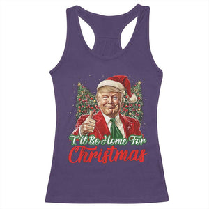 Christmas Trump 2024 Racerback Tank Top Ill Be Home For Xmas Red Festive Wave TS02 Purple Print Your Wear