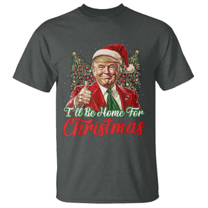 Christmas Trump 2024 T Shirt Ill Be Home For Xmas Red Festive Wave TS02 Dark Heather Print Your Wear