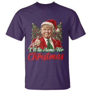 Christmas Trump 2024 T Shirt Ill Be Home For Xmas Red Festive Wave TS02 Purple Print Your Wear