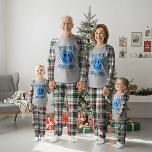 Diabetes Awareness Plaid Pajama Set Blue Ribbon T1D Warrior Support Squad Retro Groovy TS02 Christmas Plaid Print Your Wear