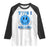 Diabetes Awareness Raglan Shirt Blue Ribbon T1D Warrior Support Squad Retro Groovy TS02 White Black Print Your Wear