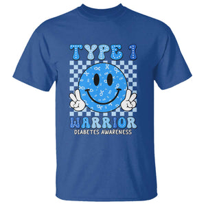 Diabetes Awareness T Shirt Blue Ribbon T1D Warrior Support Squad Retro Groovy TS02 Royal Blue Print Your Wear