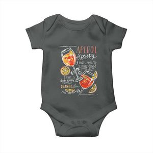 Aperol Spritz Baby Onesie Cocktail Recipe Drinking Lover Gift TS02 Dark Heather Print Your Wear