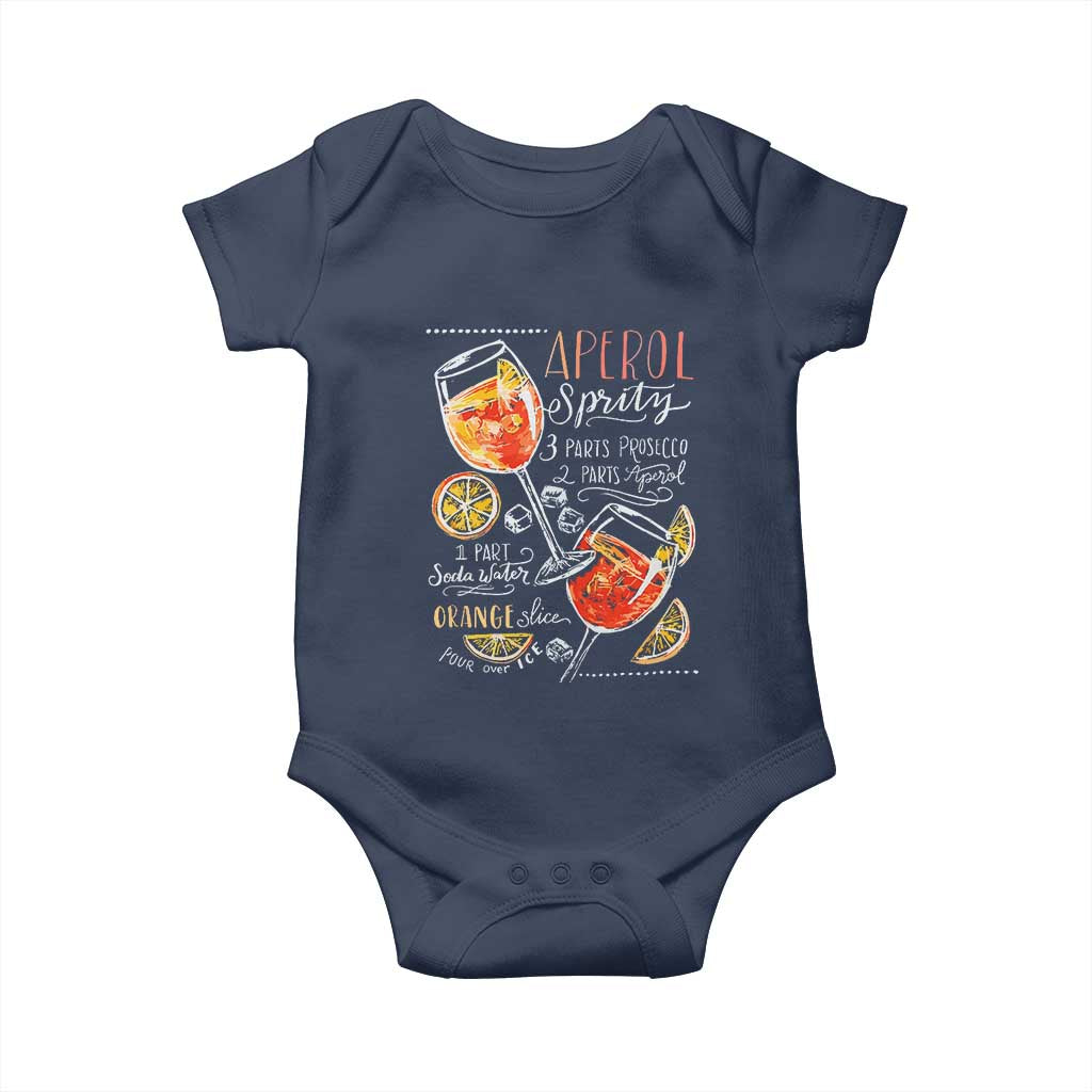 Aperol Spritz Baby Onesie Cocktail Recipe Drinking Lover Gift TS02 Navy Print Your Wear
