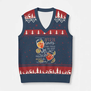 Aperol Spritz V-Neck Knit Sweater Vest Cocktail Recipe Drinking Lover Gift TS02 Navy Red Print Your Wear