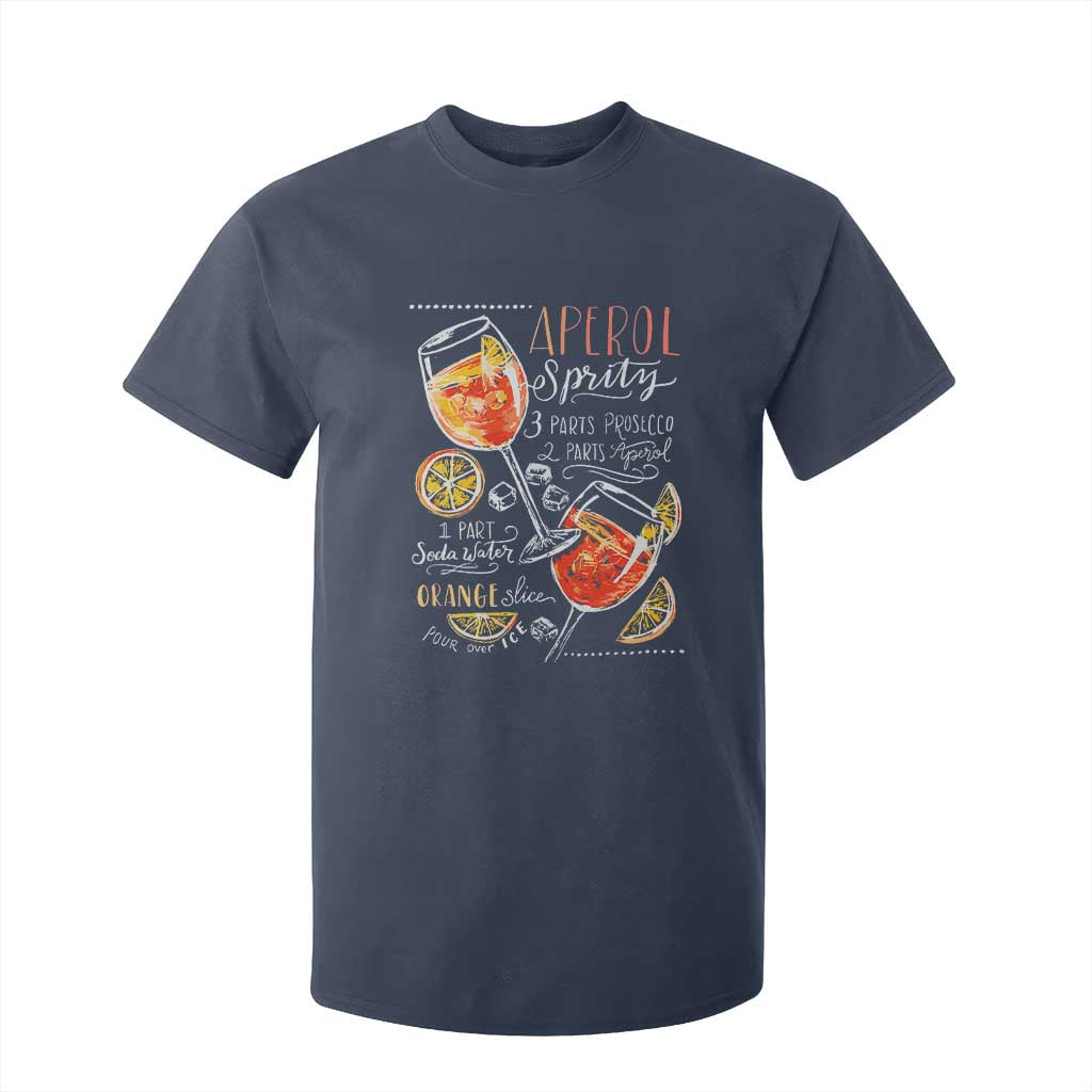 Aperol Spritz T Shirt For Kid Cocktail Recipe Drinking Lover Gift TS02 Navy Print Your Wear