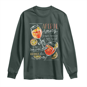 Aperol Spritz Long Sleeve Shirt Cocktail Recipe Drinking Lover Gift TS02 Dark Forest Green Print Your Wear