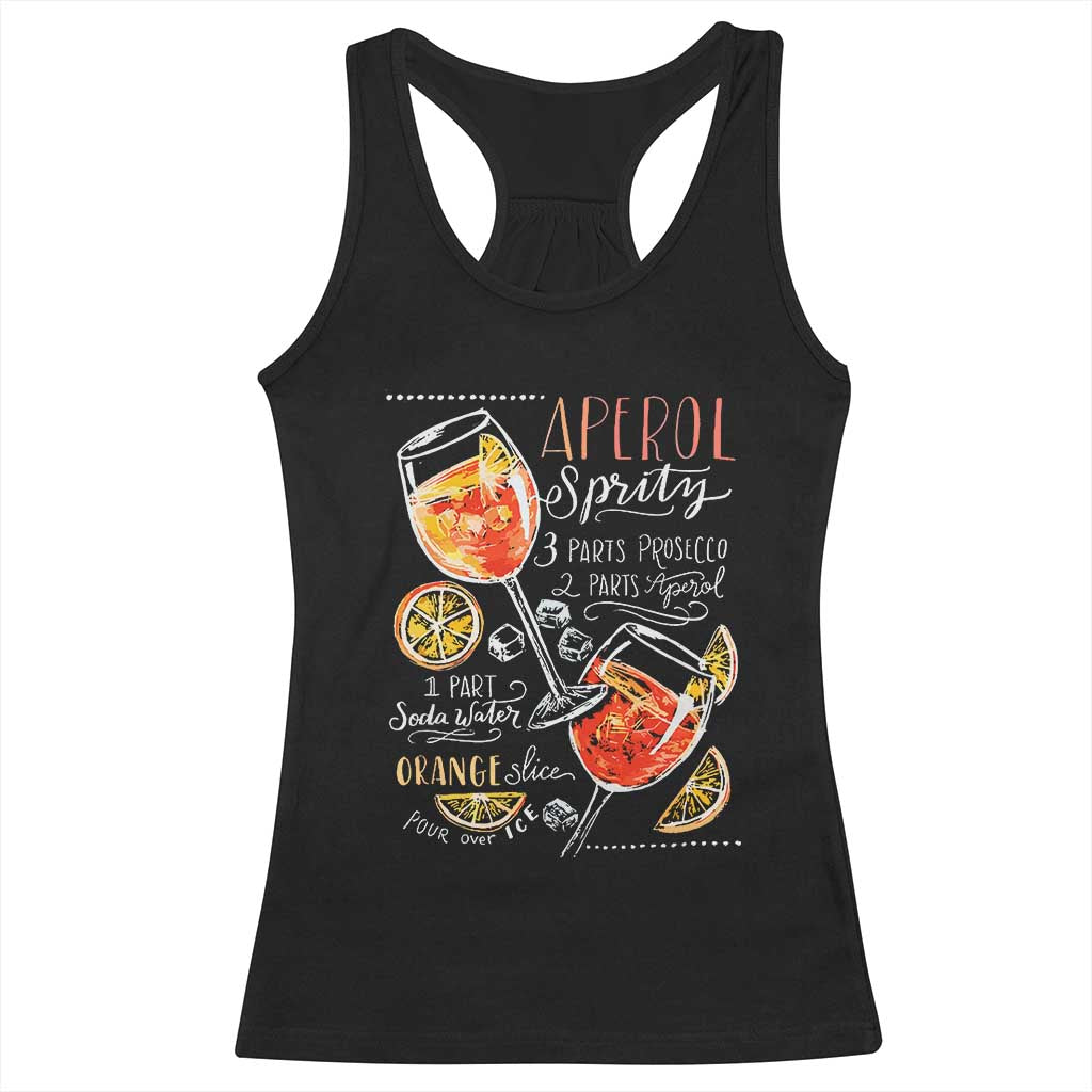 Aperol Spritz Racerback Tank Top Cocktail Recipe Drinking Lover Gift TS02 Black Print Your Wear
