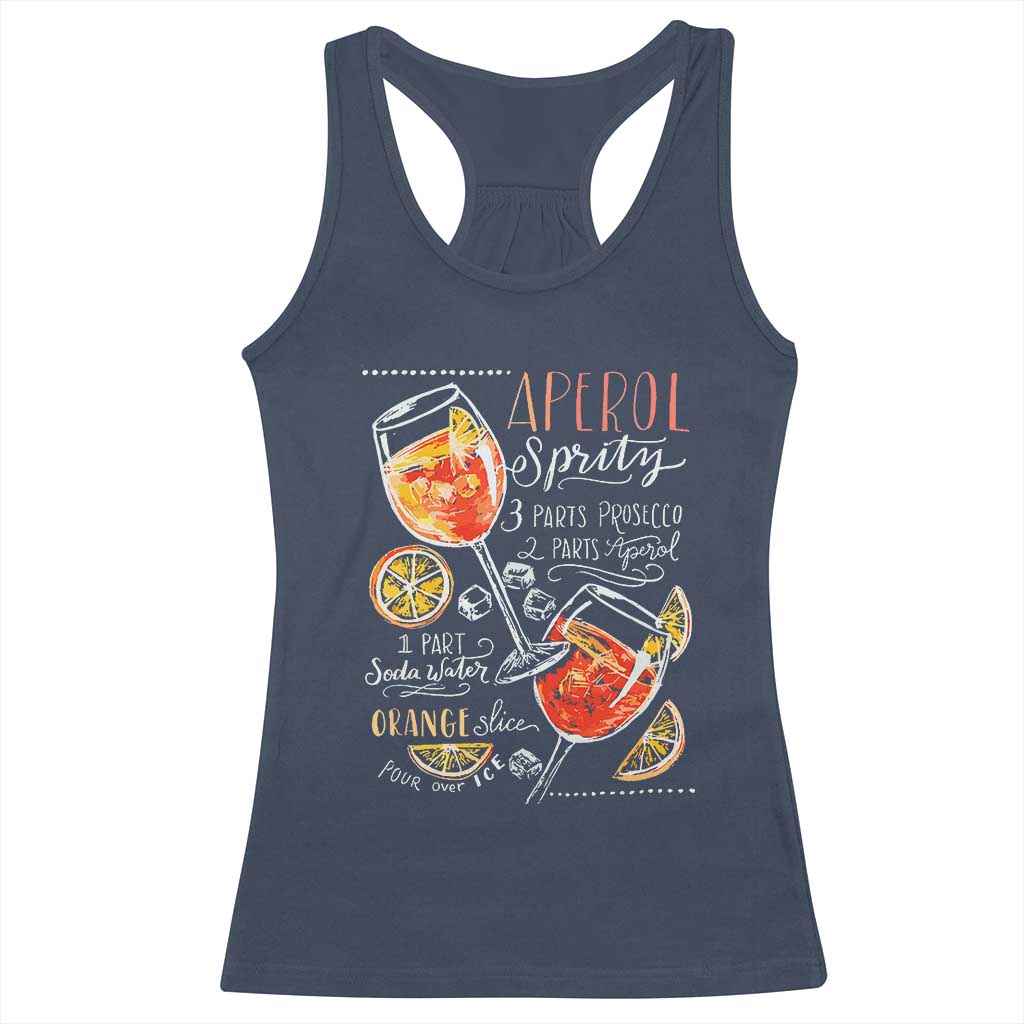 Aperol Spritz Racerback Tank Top Cocktail Recipe Drinking Lover Gift TS02 Navy Print Your Wear