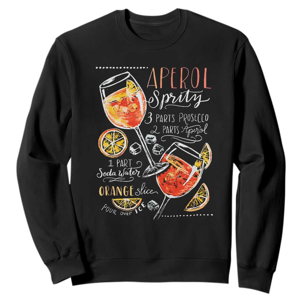Aperol Spritz Sweatshirt Cocktail Recipe Drinking Lover Gift TS02 Black Print Your Wear