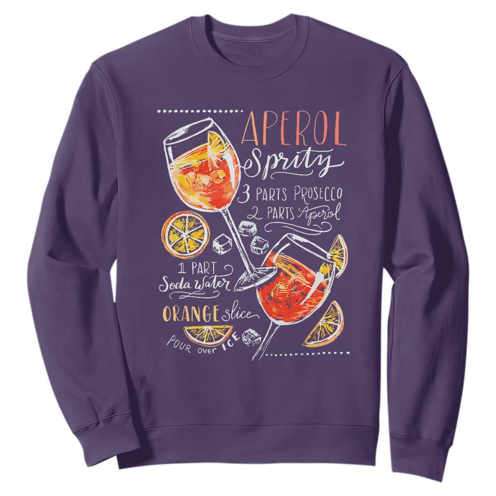 Aperol Spritz Sweatshirt Cocktail Recipe Drinking Lover Gift TS02 Purple Print Your Wear