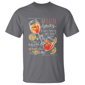 Aperol Spritz T Shirt Cocktail Recipe Drinking Lover Gift TS02 Charcoal Print Your Wear