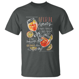 Aperol Spritz T Shirt Cocktail Recipe Drinking Lover Gift TS02 Dark Heather Print Your Wear