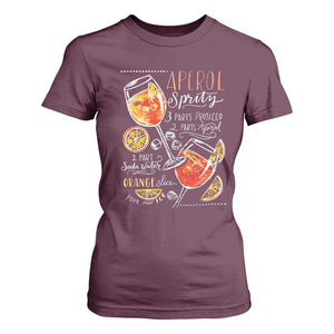 Aperol Spritz T Shirt For Women Cocktail Recipe Drinking Lover Gift TS02 Maroon Print Your Wear