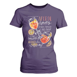 Aperol Spritz T Shirt For Women Cocktail Recipe Drinking Lover Gift TS02 Purple Print Your Wear